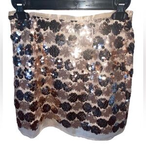 Rose gold sequin skirt